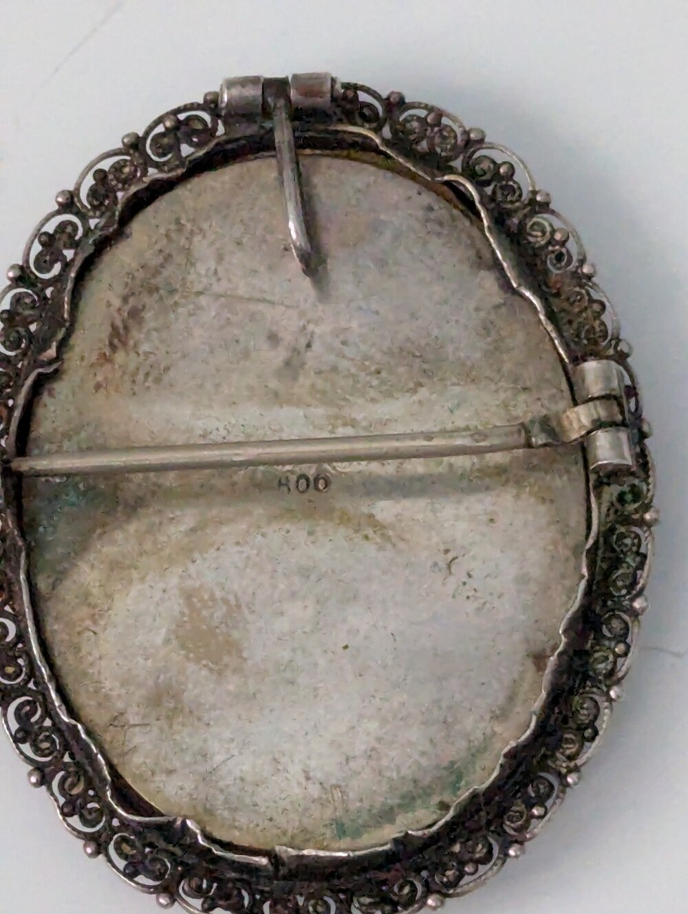 Vintage 800 Silver Marcasite Portrait Brooch/Pendant - Picture 7 of 7